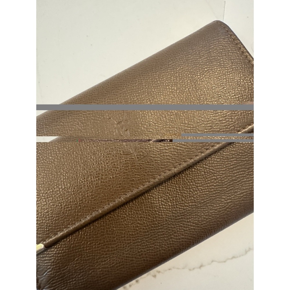 YSL Brown Slim Bi-Fold Wallet With Gold Hardware And Kiss Lock Coin Pouch - COA - Picture 2 of 6